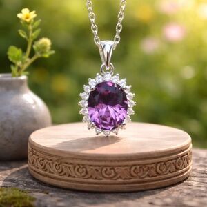 New Color Change Alexandrite Pendant Sterling Silver - June Birthstone Magic